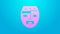 Pink line Mexican mayan or aztec mask icon isolated on blue background. 4K Video motion graphic animation