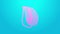 Pink line Mussel icon isolated on blue background. Fresh delicious seafood. 4K Video motion graphic animation