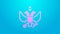 Pink line National emblem of Russia icon isolated on blue background. Russian coat of arms two-headed eagle. 4K Video