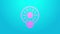 Pink line No direct sunlight icon isolated on blue background. 4K Video motion graphic animation
