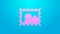 Pink line Postal stamp icon isolated on blue background. 4K Video motion graphic animation