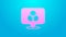 Pink line RGB and CMYK color mixing icon isolated on blue background. 4K Video motion graphic animation