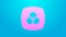 Pink line RGB and CMYK color mixing icon isolated on blue background. 4K Video motion graphic animation