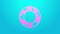 Pink line Rubber swimming ring icon isolated on blue background. Life saving floating lifebuoy for beach, rescue belt