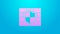 Pink line Shield with cyber security brick wall icon isolated on blue background. Data protection symbol. Firewall