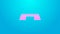 Pink line Step platform icon isolated on blue background. 4K Video motion graphic animation
