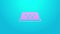 Pink line Taxi car roof icon isolated on blue background. 4K Video motion graphic animation