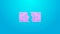 Pink line Tearing apart money banknote into two peaces icon isolated on blue background. 4K Video motion graphic