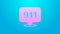 Pink line Telephone with emergency call 911 icon isolated on blue background. Police, ambulance, fire department, call