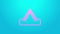 Pink line Tourist tent icon isolated on blue background. Camping symbol. 4K Video motion graphic animation