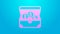 Pink line Treasure chest icon isolated on blue background. 4K Video motion graphic animation