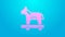 Pink line Trojan horse icon isolated on blue background. 4K Video motion graphic animation