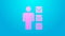 Pink line User of man in business suit icon isolated on blue background. Business avatar symbol user profile icon. Male