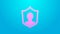 Pink line User protection icon isolated on blue background. Secure user login, password protected, personal data