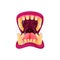 Pink lips mouth scary teeth tongue of creepy beast