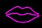 Pink lips neon sign.