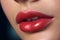 Pink Lips of a Woman Closeup - Ai Generated