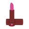 Pink lipstick in burgundy tube