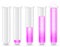 Pink liquid test tubes