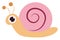 Pink little snail, illustration, vector