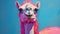 Pink Llama With Blue Eyes: Vibrant Digital Painting In 8k Resolution