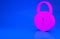 Pink Lock icon isolated on blue background. Padlock sign. Security, safety, protection, privacy concept. Minimalism