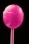 Pink Lollipop Close-Up on Black Background