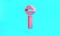 Pink Lollipop icon isolated on turquoise blue background. Food, delicious symbol. Minimalism concept. 3D render