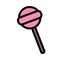 Pink lollipop line icon