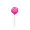 Pink lollipop on white background. Isolated image of candy. Icon of caramel. Dessert of birthday or halloween