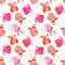 Pink lollypops seamless vector pattern