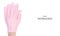 Pink loofah bath sponge glove in hand pattern