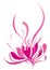 Pink lotus in abstract style