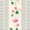Pink Lotus flower and vertical border of elements of boho style.Seamless pattern