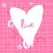 Pink love background. Mini postcard.