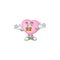 Pink love balloon cartoon character style with silent gesture