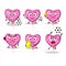 Pink love balloon cartoon character working as a Football referee