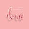 Pink love balloon font letterig banner Valentines Day