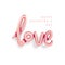 Pink love balloon font letterig banner Valentines Day