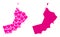 Pink Love Collage Map of Oman