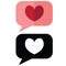 Pink love conversation flat icon