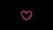 Pink love fire neon sign. Fiery Beating heart. Animation video footage. Looping realistic animation.