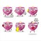 Pink love gift box cartoon character working as a Football referee