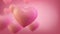 Pink love heart animation. Valentines day concept background 4k seamless loop. 3d rendering.