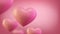 Pink love heart animation. Valentines day concept background 4k seamless loop. 3d rendering.