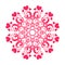 Pink love mandala in white bacround