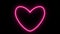 Pink love neon sign. Beating heart. Animation video footage. Looping realistic animation.