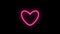 Pink love neon sign. Beating heart. Animation video footage. Looping realistic animation.