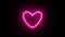 Pink love neon sign with steam. Beating heart. Animation video footage. Looping realistic animation