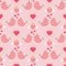 Pink Lovebirds Valentines Day Vector Repeat Pattern Background Design